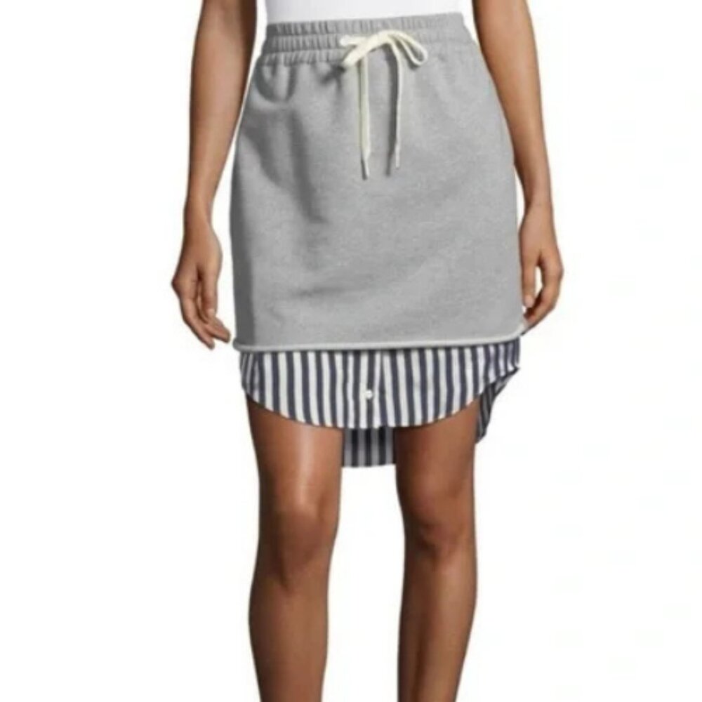 NEW! T by Alexander Wang Striped Combo Layered Drawstring Skirt